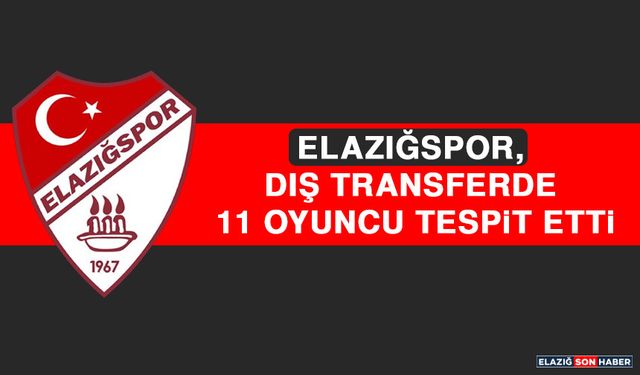 Elazığspor, Dış Transferde 11 Oyuncu Tespit Etti