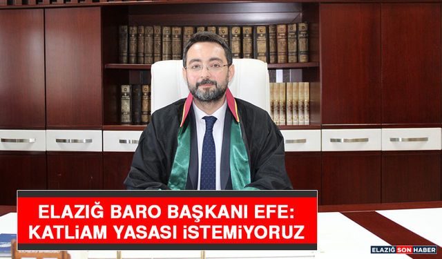 Elazığ Baro Başkanı Efe: Katliam Yasası İstemiyoruz