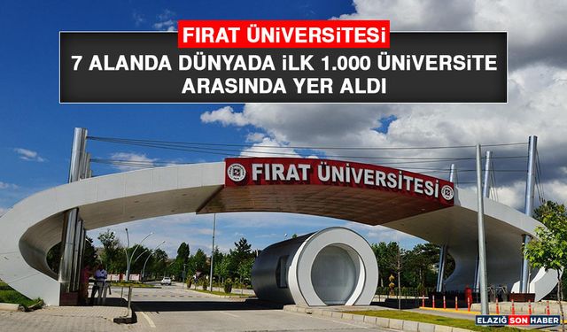 Fırat Üniversitesi 7 Alanda Dünyada İlk 1.000 Üniversite Arasında Yer Aldı