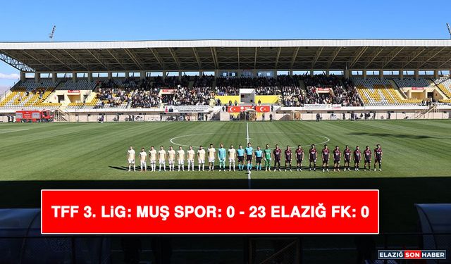 TFF 3. Lig: Muş Spor: 0 - 23 Elazığ FK: 0