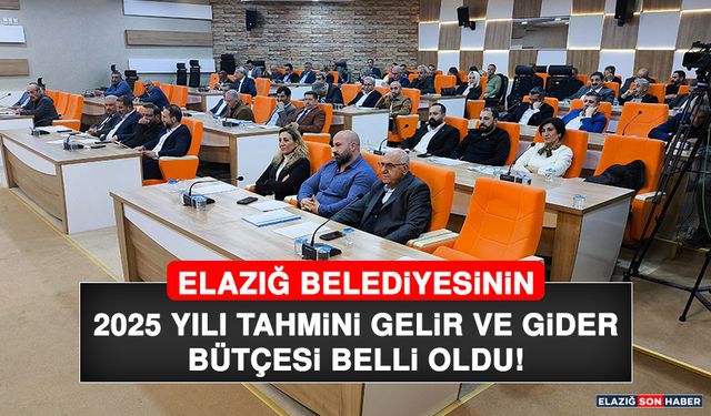 Elazığ Belediyesinin 2025 Yılı Tahmini Gelir ve Gider Bütçesi Belli Oldu!