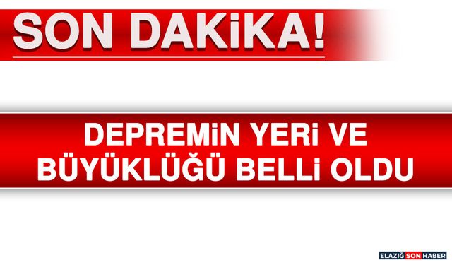 Elazığ'da Hissedilen Depremin Ayrıntıları Belli Oldu