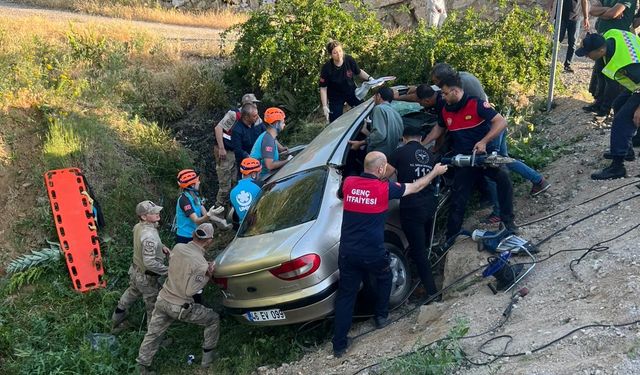 Bingöl'de şarampole devrilen otomobildeki 3 kişi yaralandı