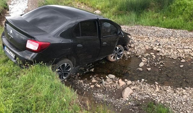 Karlıova'da şarampole devrilen otomobildeki 3 kişi yaralandı