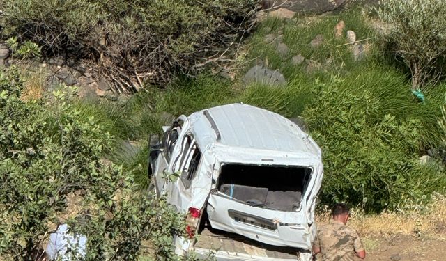 Elazığ'da şarampole devrilen hafif ticari aracın sürücüsü öldü