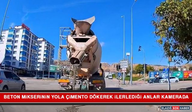 Beton Mikserinin Yola Çimento Dökerek İlerlediği Anlar Kamerada