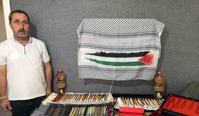 35 yıllık tespih koleksiyonunu Gazze için satışa çıkardı
