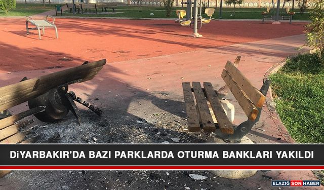 Diyarbakır'da Bazı Parklarda Oturma Bankları Yakıldı
