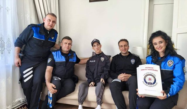 Özel gereksinimli Samet'in polis üniforması giyme hayali gerçek oldu