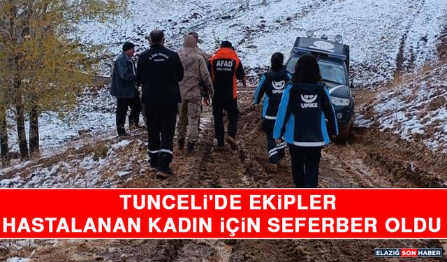 Tunceli'de Ekipler Hastalanan Kadın İçin Seferber Oldu
