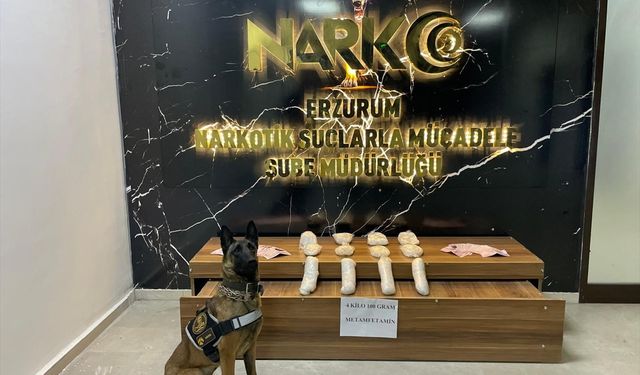 Erzurum'da çantasında 4 kilo 100 gram uyuşturucuyla yakalanan zanlı tutuklandı
