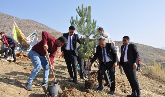 Hizan'da 'Sevdamız Yeşil Vatan' temalı fidan dikim etkinliği düzenlendi