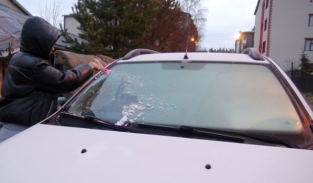 Kars'ta kar yağışı sonrası soğuk hava ve sis etkili oluyor