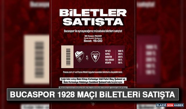 Bucaspor 1928 Maçı Biletleri Satışta