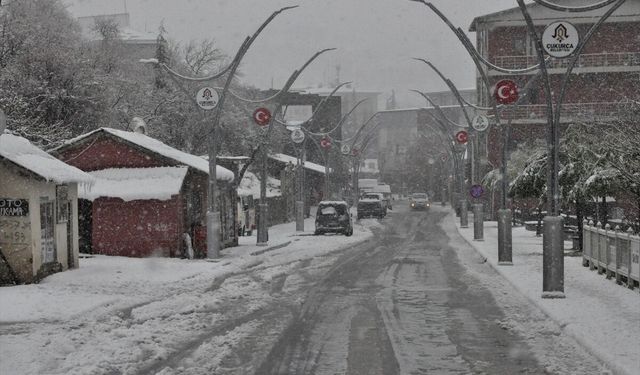Çukurca'da kar etkili oldu