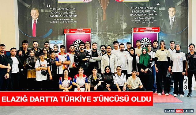 Elazığ Dartta Türkiye 3'üncüsü Oldu
