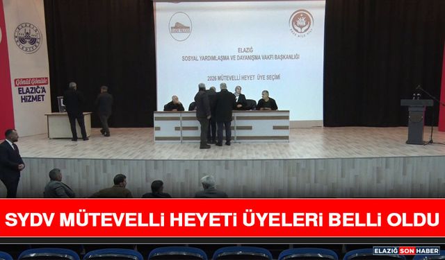 SYDV Mütevelli Heyeti Üyeleri Belli Oldu
