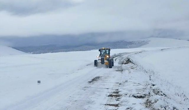 Kars'ta kar nedeniyle 20 köy yolunda ulaşım sağlanamıyor