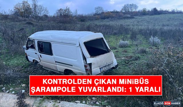 Kontrolden Çıkan Minibüs Şarampole Yuvarlandı: 1 Yaralı