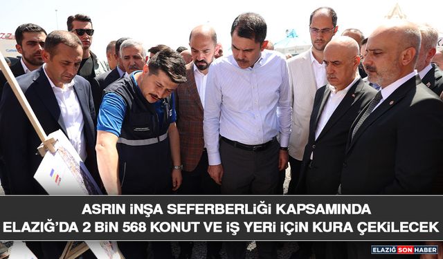 Asrın İnşa Seferberliği Kapsamında Elazığ’da 2 Bin 568 Konut ve İş Yeri İçin Kura Çekilecek