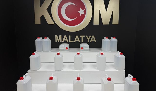 Malatya'da 76 litre etil alkol ele geçirildi