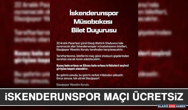 İskenderunspor Maçı Ücretsiz