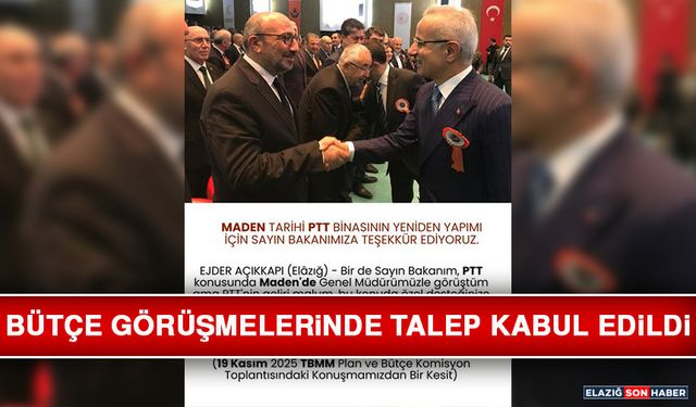 Bütçe Görüşmelerinde Talep Kabul Edildi