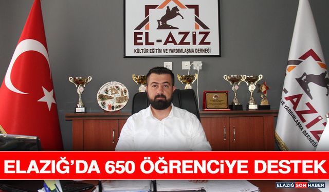 Elazığ’da 650 Öğrenciye Destek