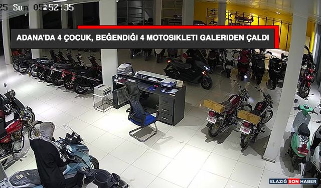 Adana'da 4 Çocuk, Beğendiği 4 Motosikleti Galeriden Çaldı