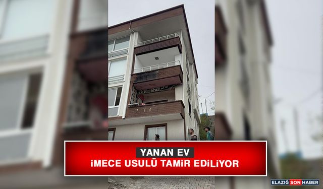 Yanan Ev İmece Usulü Tamir Ediliyor