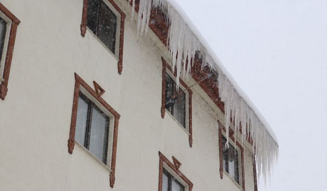 Ağrı'da üzerine buz sarkıtı düşen kişi yaralandı