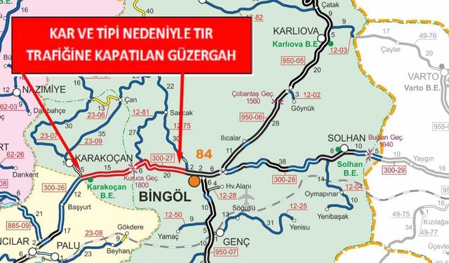 Bingöl-Elazığ karakolu tır trafiğine kapatıldı