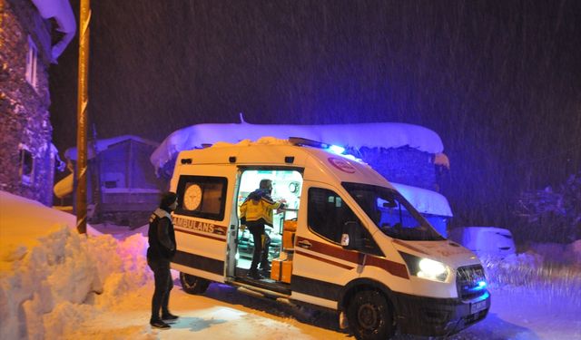 Bitlis'te ekipler yolu kardan kapanan köydeki hasta çocuk için seferber oldu