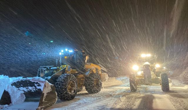 Bitlis'te kar nedeniyle Panor Dağı'nda mahsur kalan doğal gaz tankeri kurtarıldı