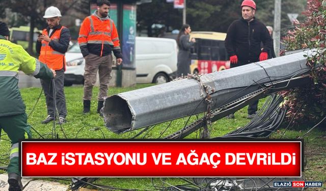 Sarıyer’de Fırtına Etkili Oldu: Baz İstasyonu ve Ağaç Devrildi