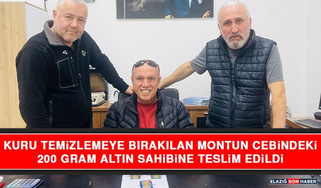Kuru Temizlemeye Bırakılan Montun Cebindeki 200 Gram Altın Sahibine Teslim Edildi