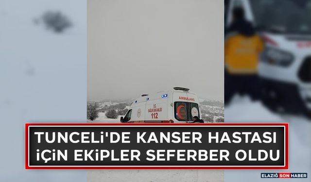 Tunceli'de Kanser Hastası İçin Ekipler Seferber Oldu