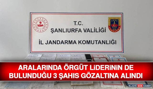 Aralarında Örgüt Liderinin De Bulunduğu 3 Şahıs Gözaltına Alındı