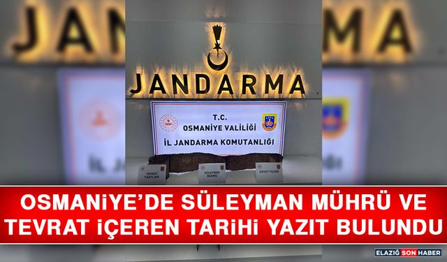 Osmaniye’de Süleyman Mührü ve Tevrat İçeren Tarihi Yazıt Bulundu