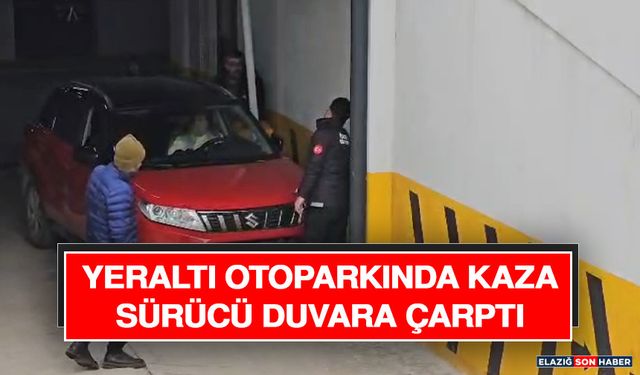 Yeraltı Otoparkında Kaza: Sürücü Duvara Çarptı