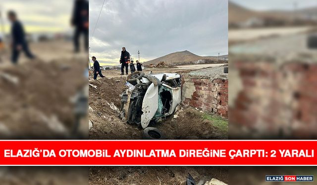 Elazığ’da Otomobil Aydınlatma Direğine Çarptı: 2 Yaralı