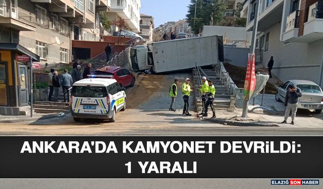 Ankara'da Kamyonet Devrildi: 1 Yaralı