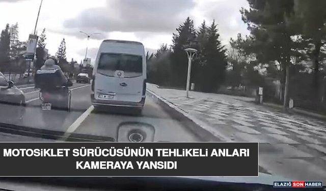 Motosiklet Sürücüsünün Tehlikeli Anları Kameraya Yansıdı
