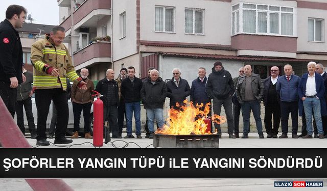 Şoförler Yangın Tüpü İle Yangını Söndürdü