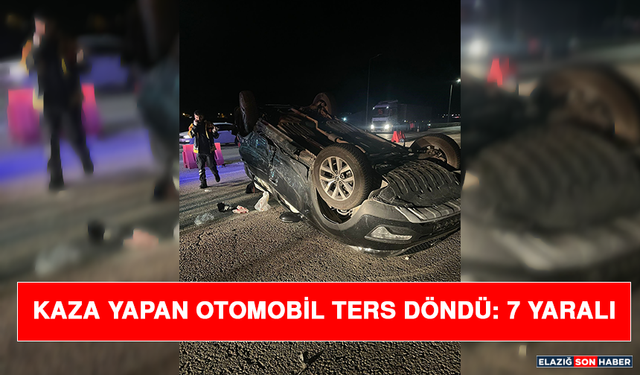 Kaza yapan otomobil ters döndü: 7 yaralı