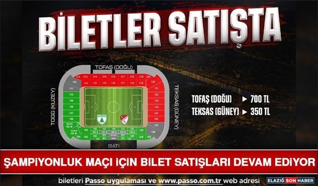Şampiyonluk Maçı İçin Bilet Satışları Devam Ediyor