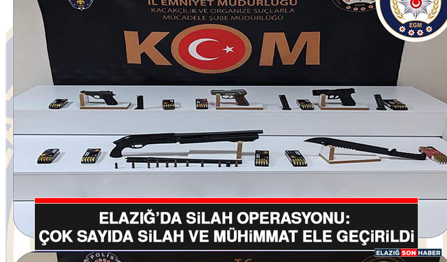 Elazığ’da Silah Operasyonu: Çok Sayıda Silah ve Mühimmat Ele Geçirildi