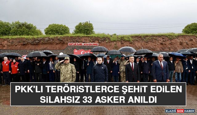 PKK'lı Teröristlerce Şehit Edilen Silahsız 33 Asker Anıldı