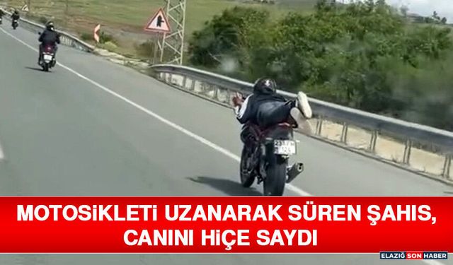 Motosikleti Uzanarak Süren Şahıs, Canını Hiçe Saydı