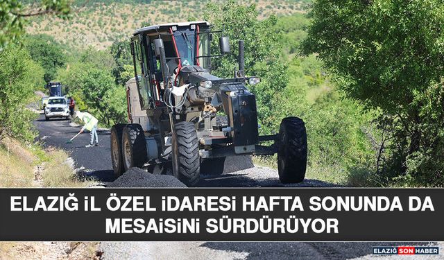 Elazığ İl Özel İdaresi Hafta Sonunda da Mesaisini Sürdürüyor
